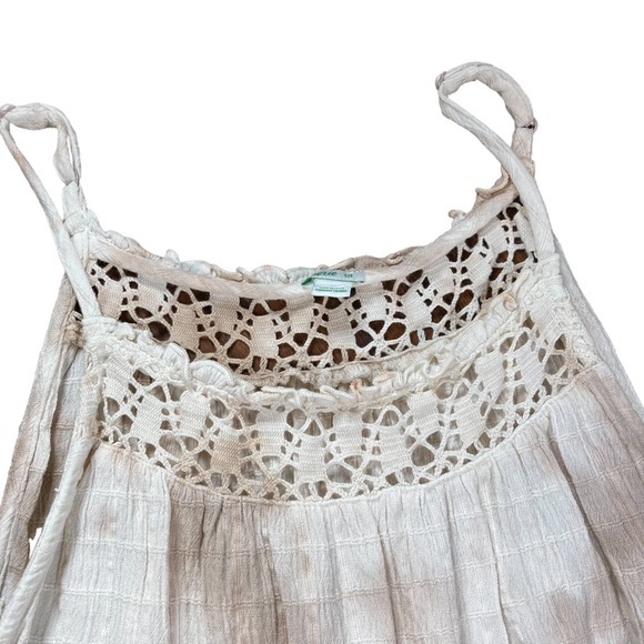Boho Tie Dye Oversized Tank Top Ties & Tassels Aerie Size Small Crochet Neckline - Picture 4 of 15